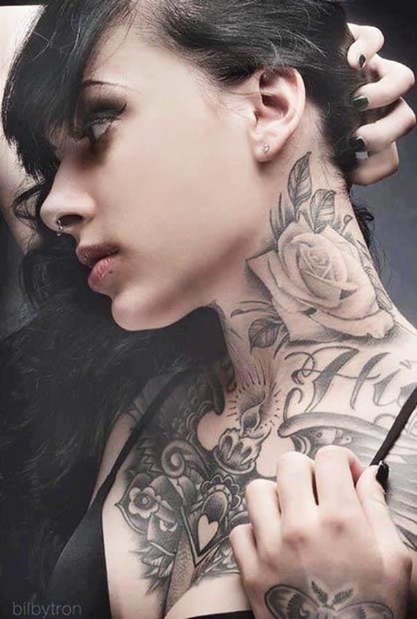 50 Best Neck Tattoo Ideas For Girls 2015