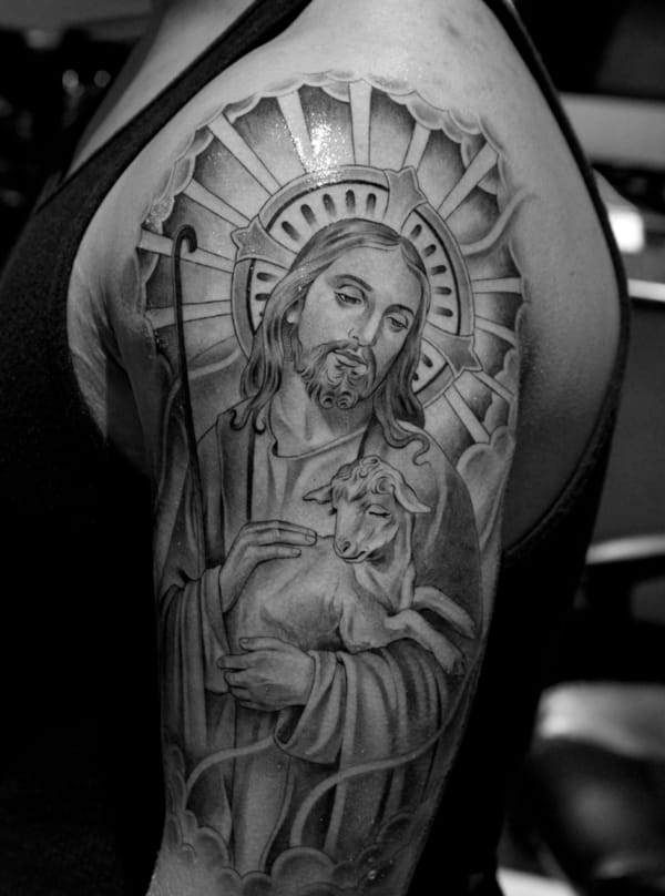 50 Arresting Religious Tattoo Sleeves