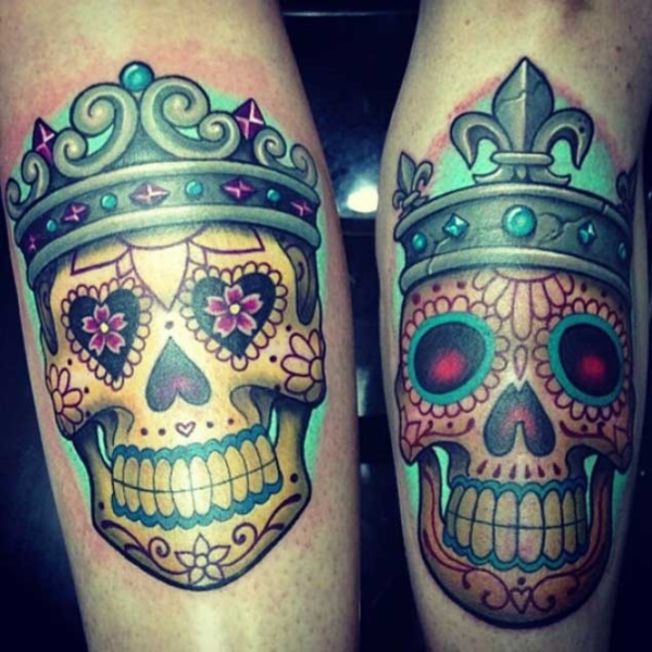 Cute king and queen tattoo for couples0161