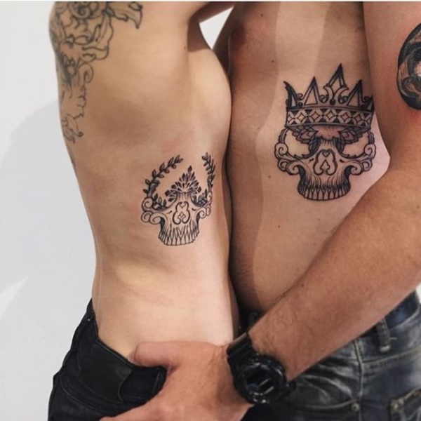 Cute king and queen tattoo for couples0401