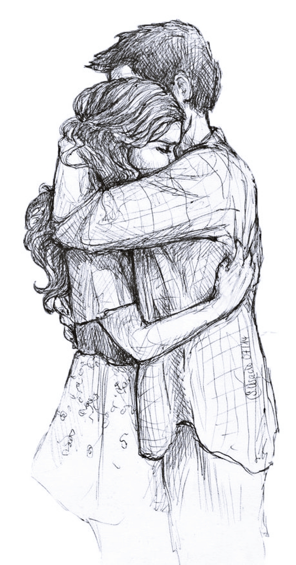 40 Romantic Couple Hugging Drawings and Sketches - Buzz 2018