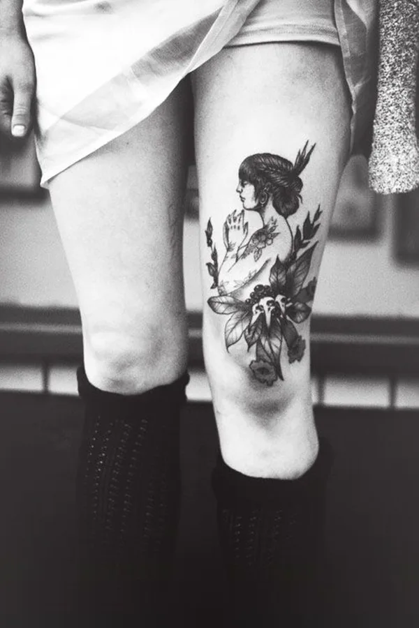 Thigh tattoos for girls18-018