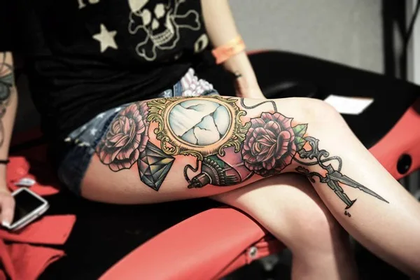 Thigh tattoos for girls28-028