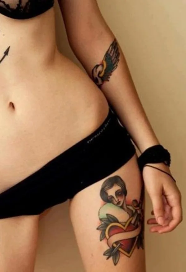 Thigh tattoos for girls40-040
