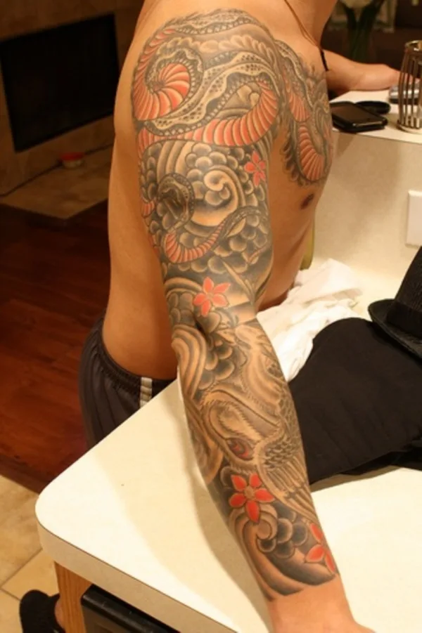 50 Cool Japanese Sleeve Tattoos for Awesomeness0101