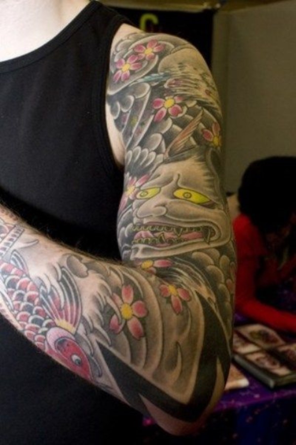 50 Cool Japanese Sleeve Tattoos for Awesomeness0381