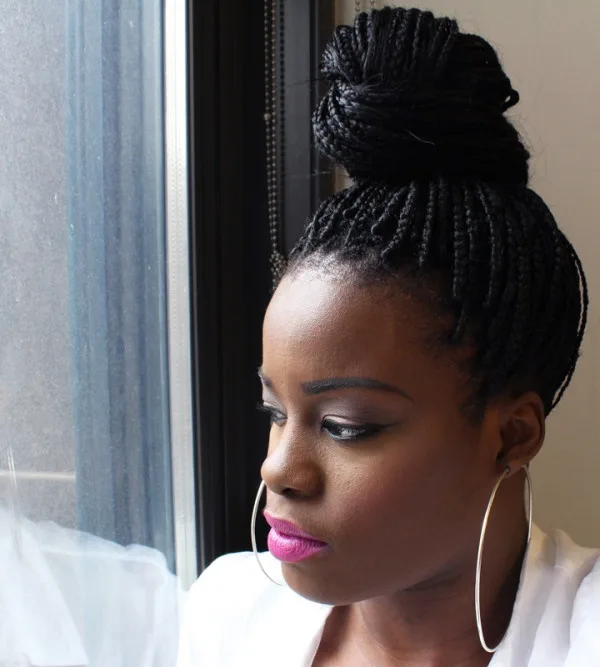 Cute Top Knot Bun Hairstyle + Outfit Combos0441