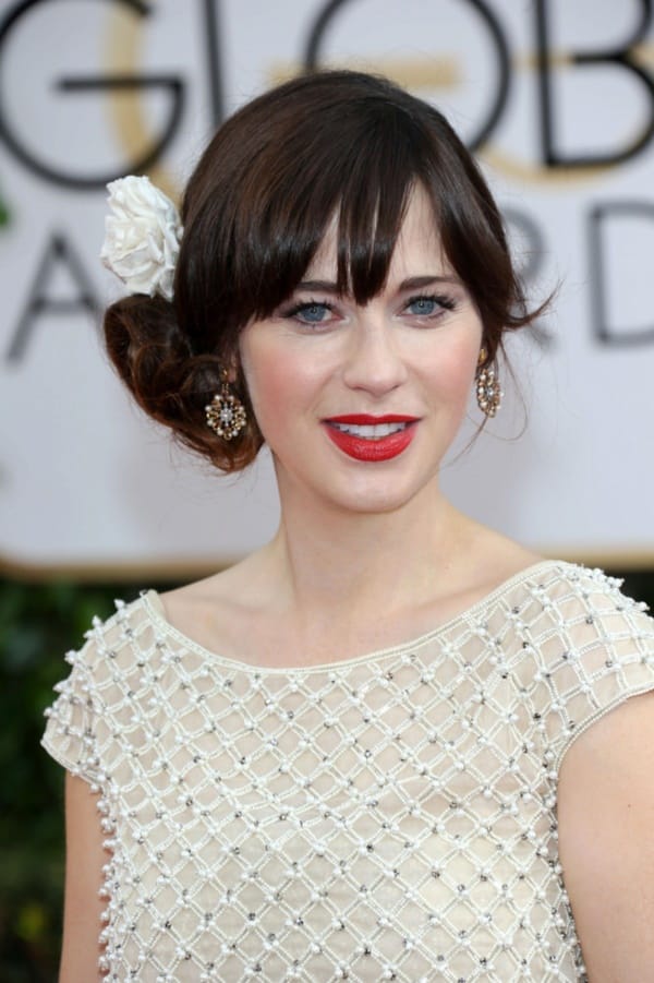 01/12/2014 - Zooey Deschanel - 71st Annual Golden Globe Awards - Arrivals - Beverly Hilton Hotel - Beverly Hills, CA, USA - Keywords: Theatrical Performance, California, Movie, Award, Television Show, Golden Globe Awards, Film Industry, Fashion, Arts Culture and Entertainment, Attending, Celebrities, celebrity 71st Golden Globe Awards Orientation: Portrait Face Count: 1 - False - Photo Credit: Andrew Evans  / PR Photos - Contact (1-866-551-7827) - Portrait Face Count: 1