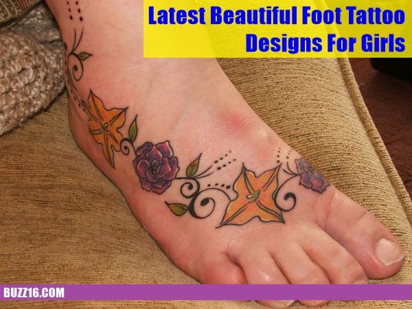 Latest 55 Beautiful Foot Tattoo Designs For Girls0371