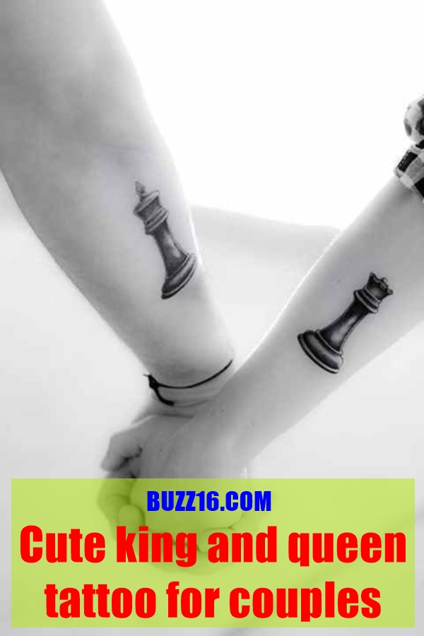 Cute king and queen tattoo for couples0101
