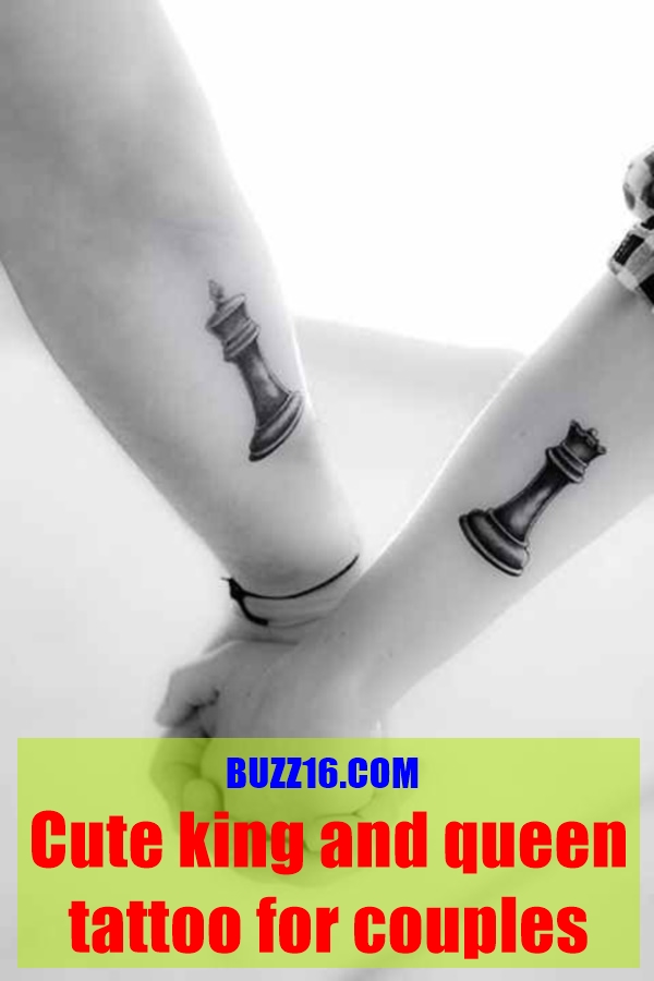 Chess King and Queen Couples Temporary Tattoo