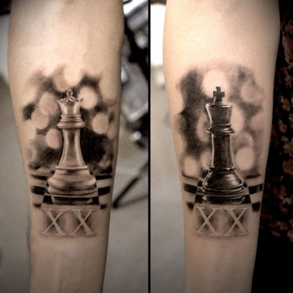 Cute king and queen tattoo for couples0121