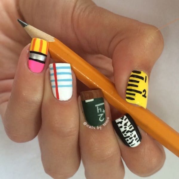 Clever Nail Designs Ideas for School Kids0111