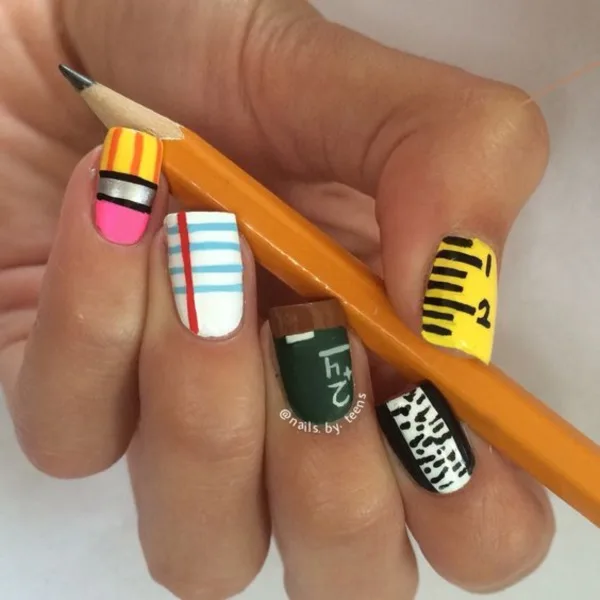 Clever Nail Designs Ideas for School Kids0111