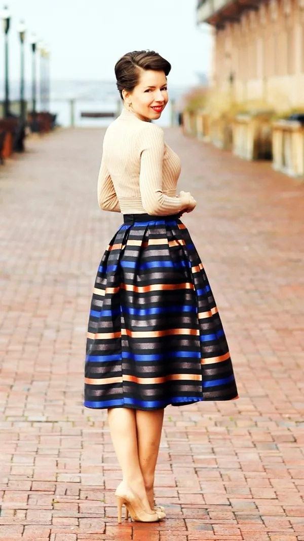 Trending Striped Skirt Outfits For 2016 - (11)