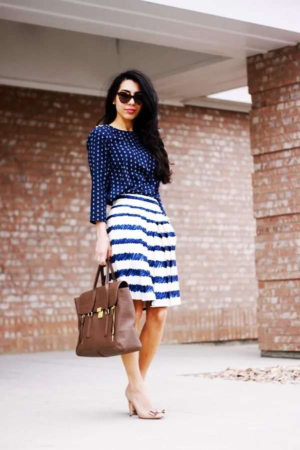 Trending Striped Skirt Outfits For 2016 - (37)
