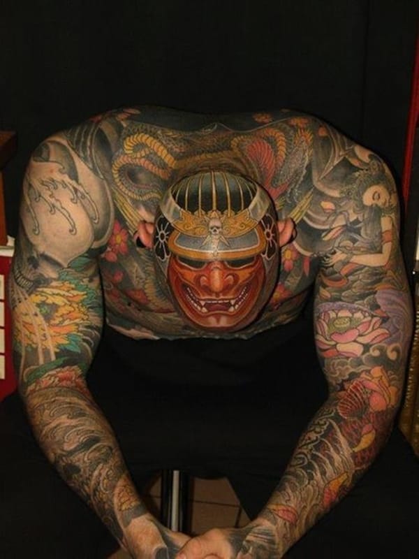 Man spends 800 on huge Samurai tattoo before spotting devastating mistake   Mirror Online