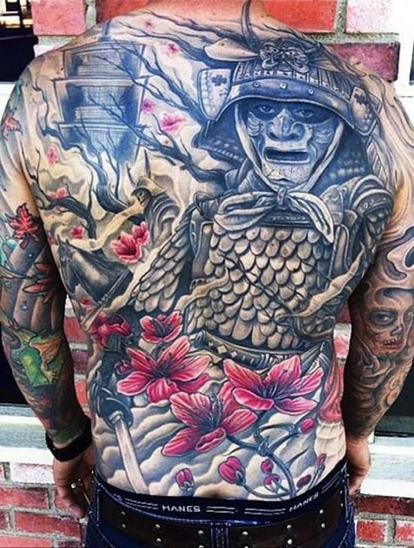 No mistake with back samurai tattoo