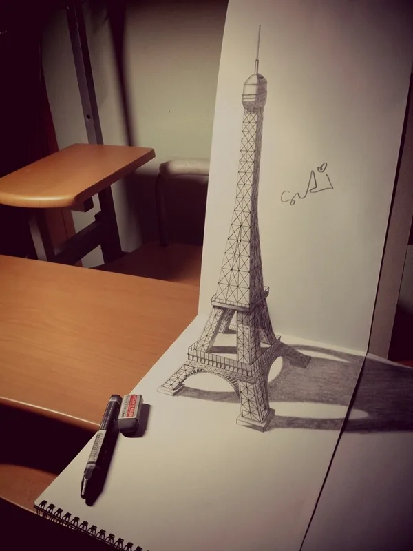 beautiful and detailed Eiffel Tower drawings - (1)