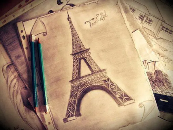 beautiful and detailed Eiffel Tower drawings - (10)