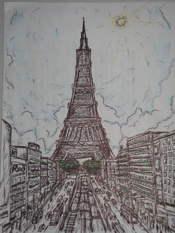 beautiful and detailed Eiffel Tower drawings - (12)