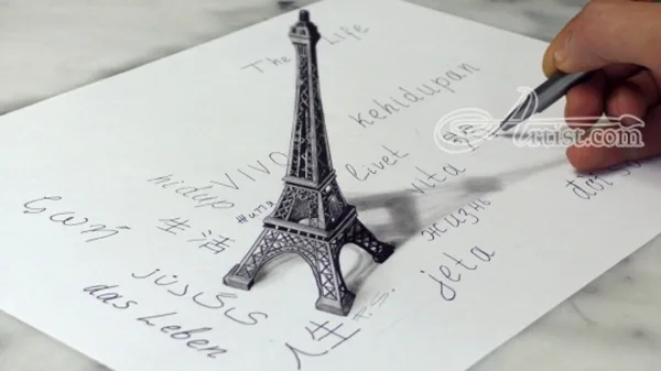 beautiful and detailed Eiffel Tower drawings - (19)