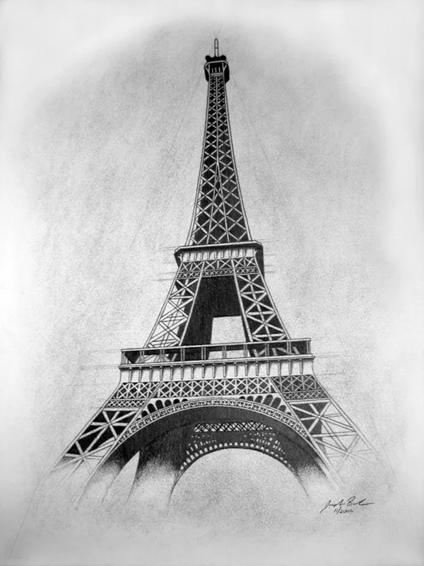 beautiful and detailed Eiffel Tower drawings - (20)
