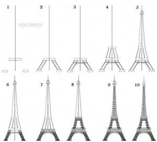 beautiful and detailed Eiffel Tower drawings - (24)