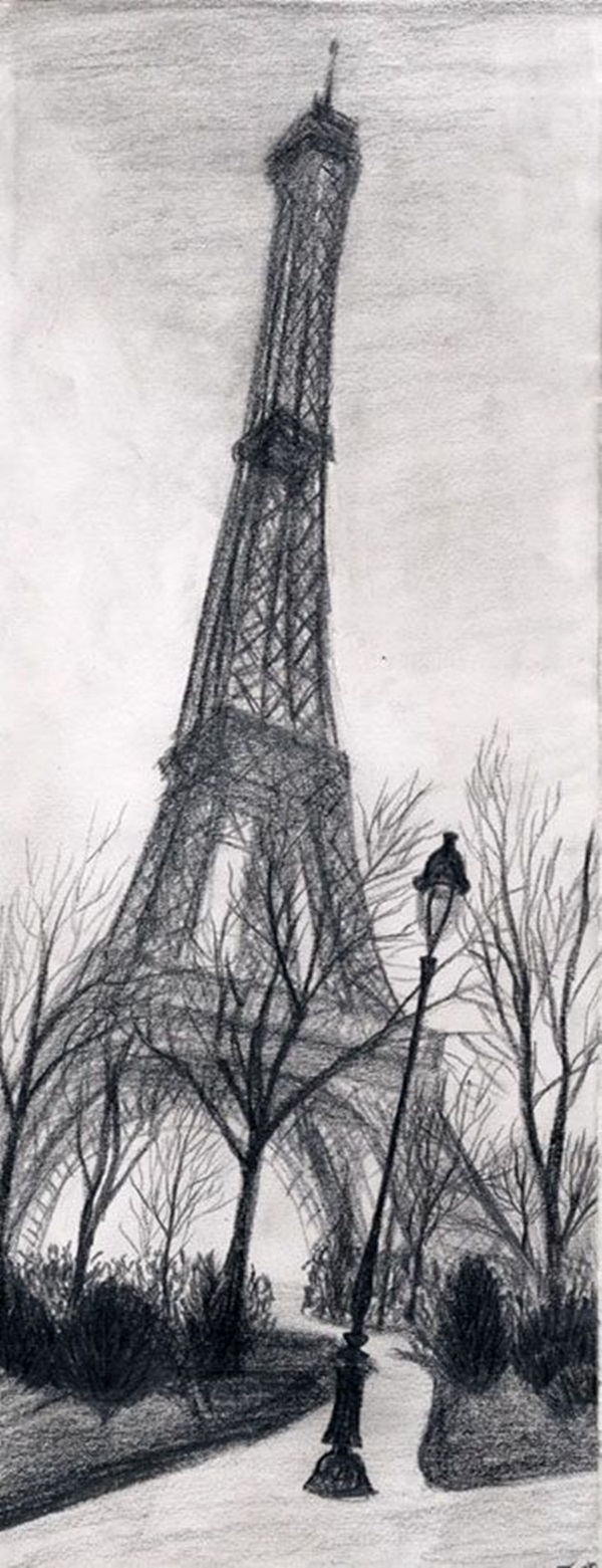 beautiful and detailed Eiffel Tower drawings - (25)