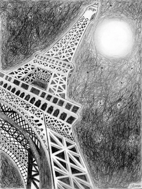 beautiful and detailed Eiffel Tower drawings - (27)
