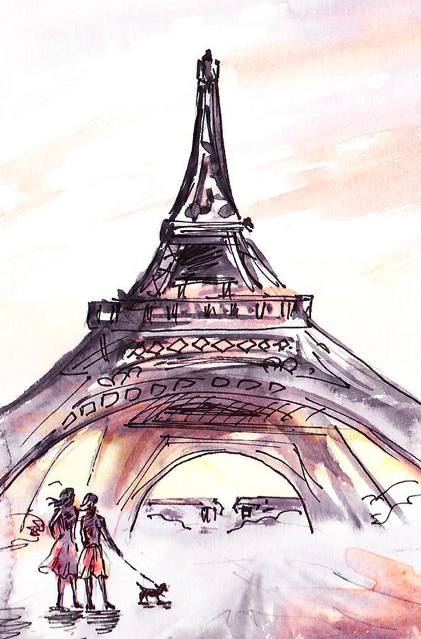 beautiful and detailed Eiffel Tower drawings - (33)