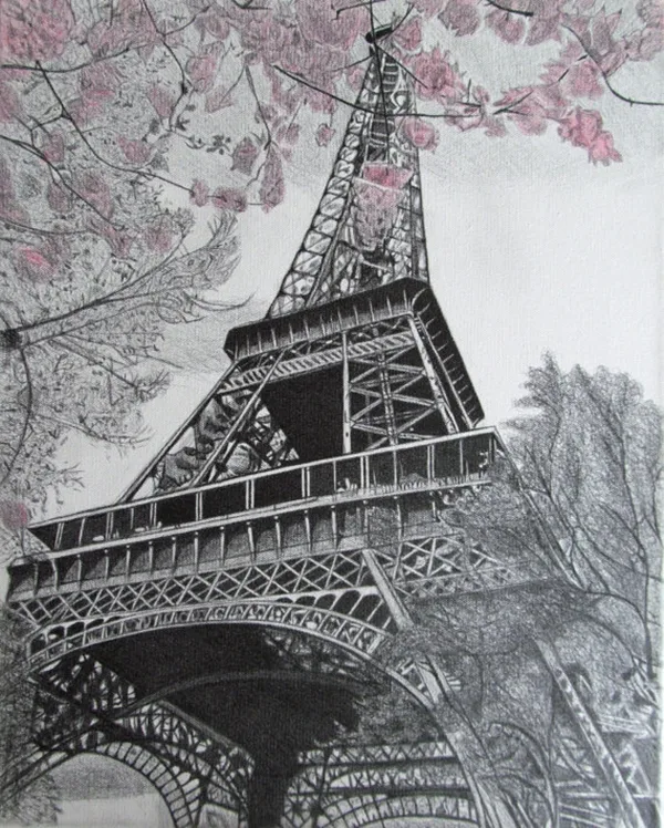 beautiful and detailed Eiffel Tower drawings - (35)