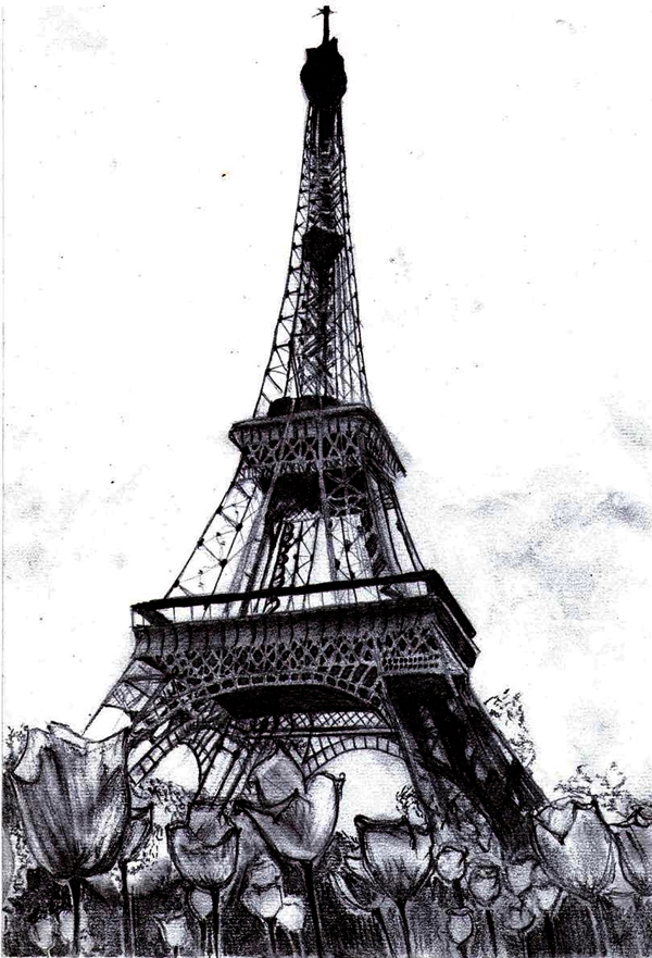 Eiffel Tower Pencil Sketch