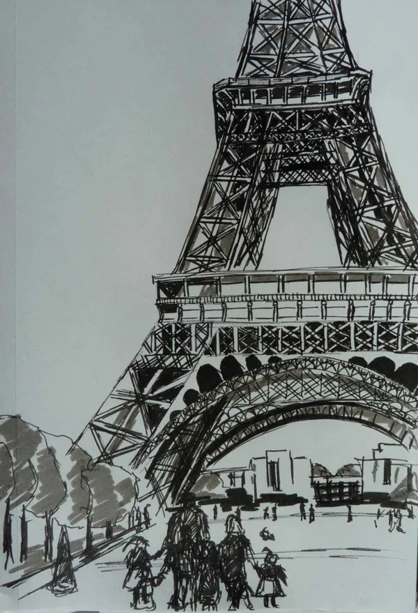 beautiful and detailed Eiffel Tower drawings - (7)