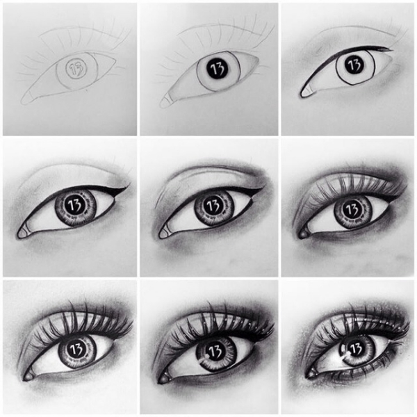 how to draw basic eyes