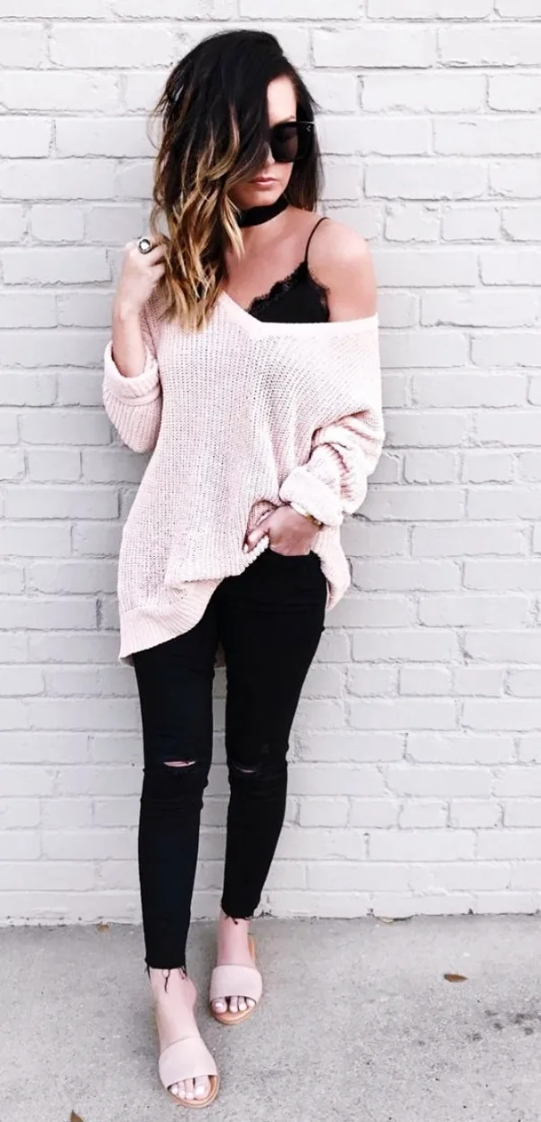 Off-to-Work-Oversized-Sweater-Outfits
