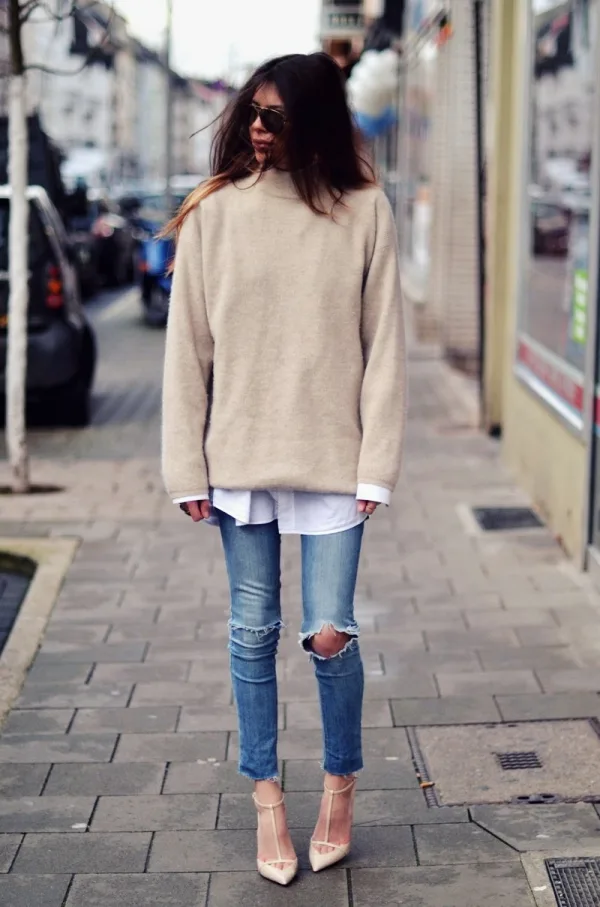 Off-to-Work-Oversized-Sweater-Outfits