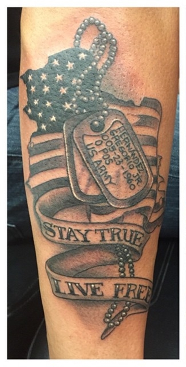 Dog Tags Shin Tattoo  Veteran Ink