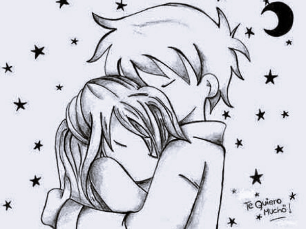 cute anime couples hugging drawings