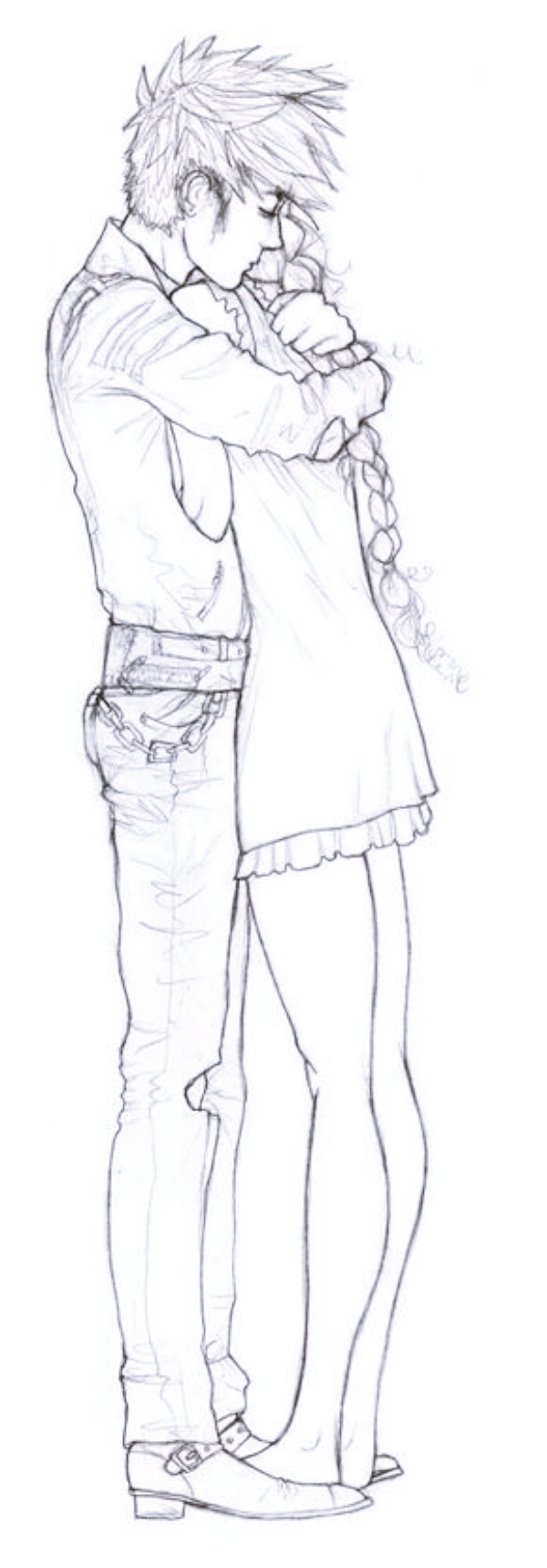 Romantic-Couple-Hugging-Drawings-and-Sketches