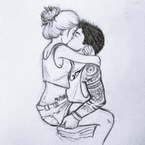 Romantic-Couple-Hugging-Drawings-and-Sketches